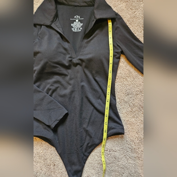 Klassy Network Black Size M Womens Bodysuit With Crotch Snaps And Built In Bra - Picture 3 of 6